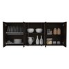 Tuhome Superior 150 Wall Cabinet With Glass, Four Interior Shelves, Two Double Door, Black GLW5609
